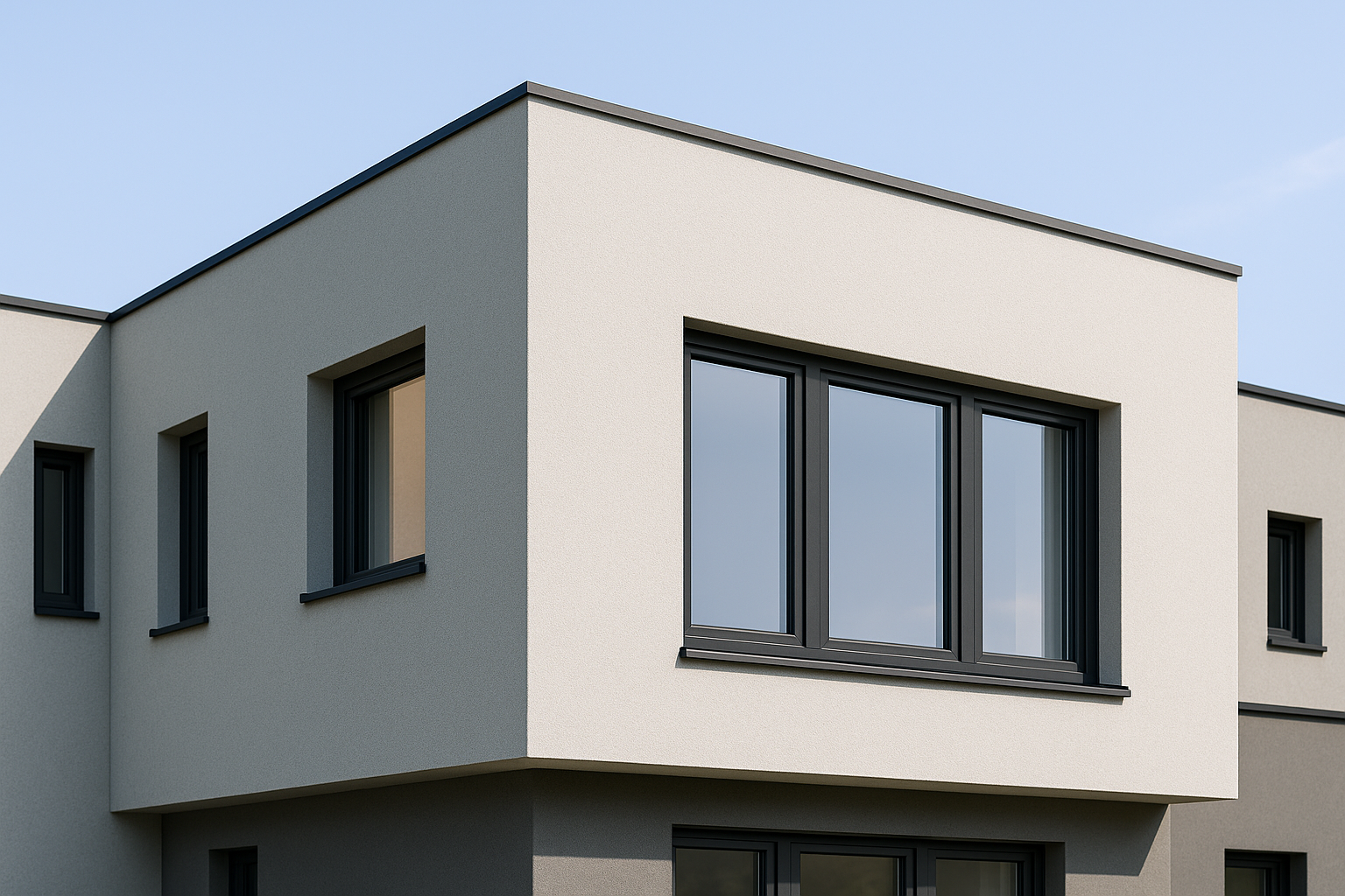Fachada con ventanas de PVC Mallorca